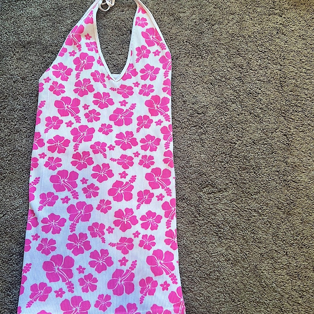 FOREVER 21 💕🌺🌴 pink vacation tropical dress